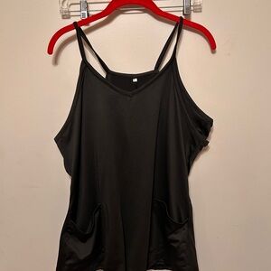 Women’s Black racer back  jumper with Pockets and shorts underneath